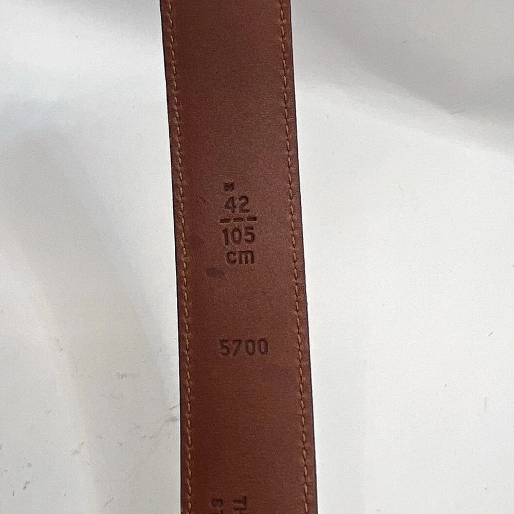 Coach 5700 Belt Sz 42/105 Dark Brown Burnished Cowhide Solid Brass USA Made